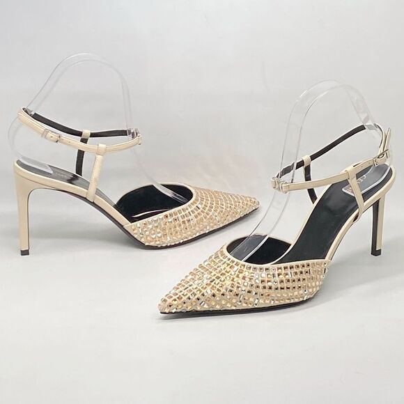 Celine Kitten Suede Strap Embellished Pumps size 39 - Picture 3 of 15